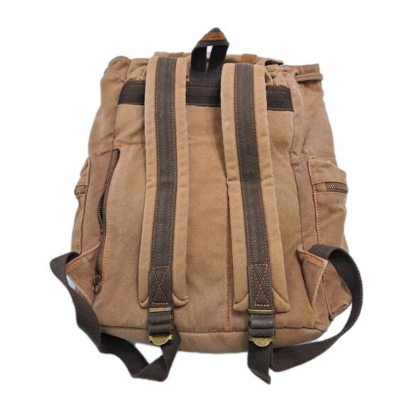 Gearonic Rucksack Adventure Retro Backpack Brown Duty Duck Canvas Leather Bag - Picture 6 of 11